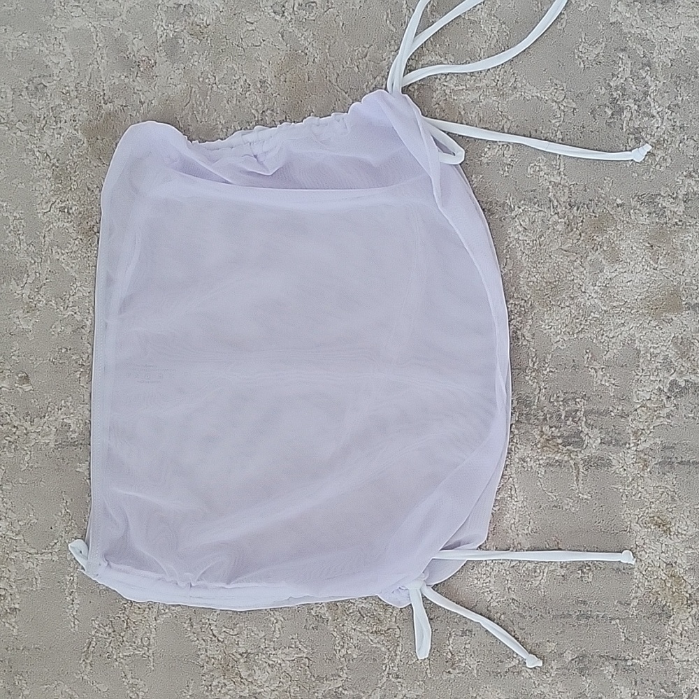 BRAND NEW WOMEN'S WHITE SHEER COVERUP SKIRT BATHING SUIT SZ S